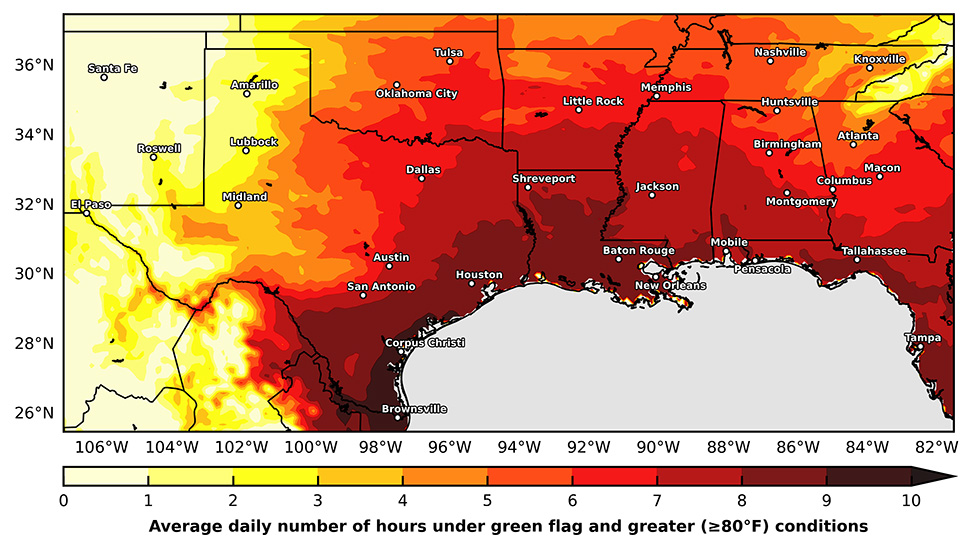 map showing the average annual precipitation in the Carolinas (using radar enhanced data)